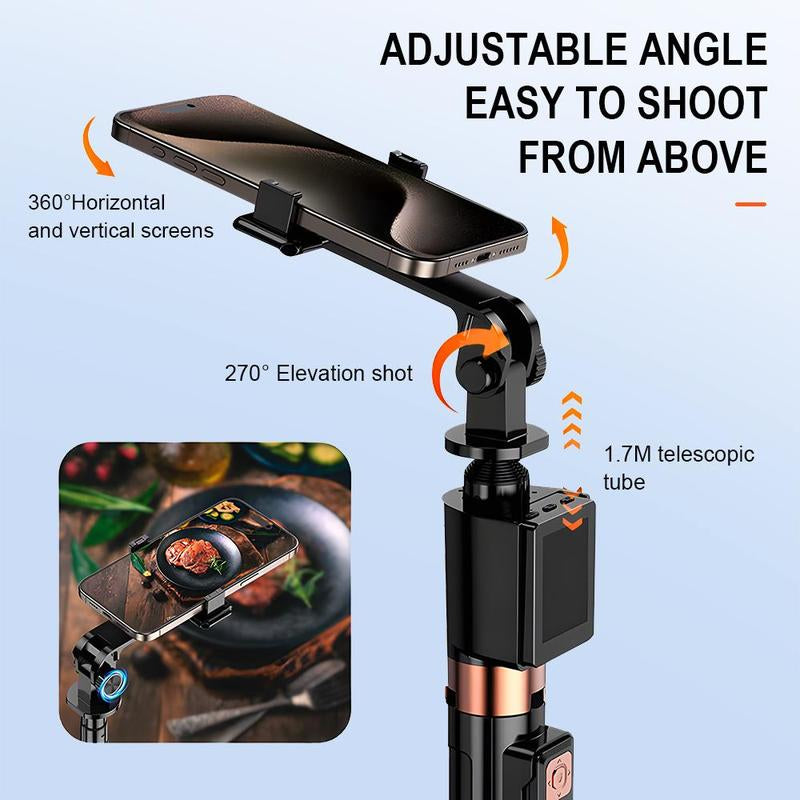 Portable Selfie Stick with Rear Camera Display, Universal Handheld Mobile Phone Holder for Live Streaming and Photography